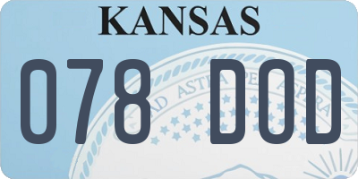 KS license plate 078DOD