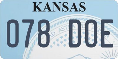 KS license plate 078DOE