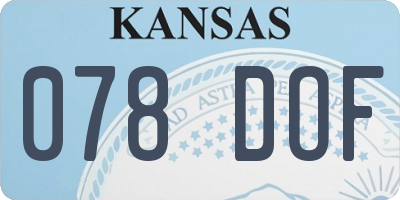 KS license plate 078DOF
