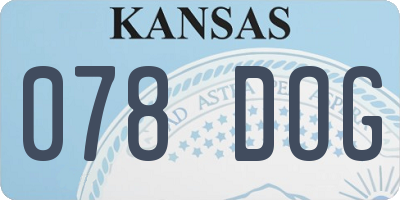 KS license plate 078DOG