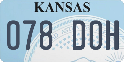 KS license plate 078DOH