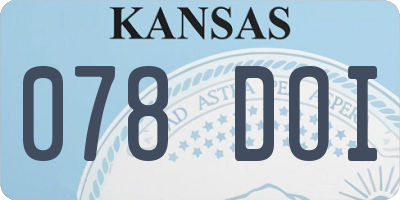 KS license plate 078DOI
