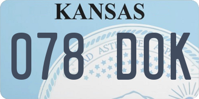 KS license plate 078DOK