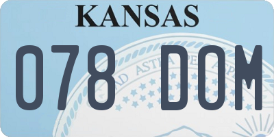 KS license plate 078DOM