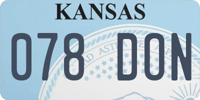 KS license plate 078DON