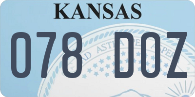 KS license plate 078DOZ