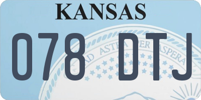 KS license plate 078DTJ