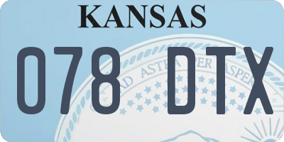 KS license plate 078DTX