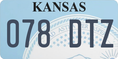 KS license plate 078DTZ