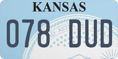 KS license plate 078DUD