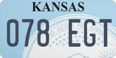 KS license plate 078EGT