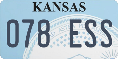 KS license plate 078ESS