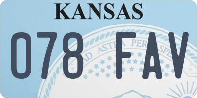 KS license plate 078FAV