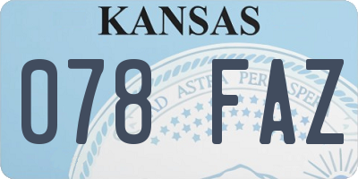 KS license plate 078FAZ