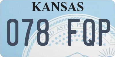 KS license plate 078FQP