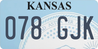 KS license plate 078GJK