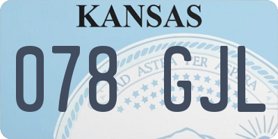 KS license plate 078GJL