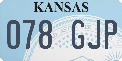 KS license plate 078GJP