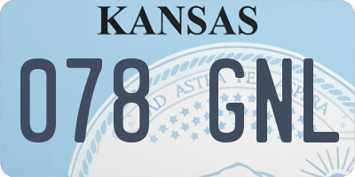 KS license plate 078GNL