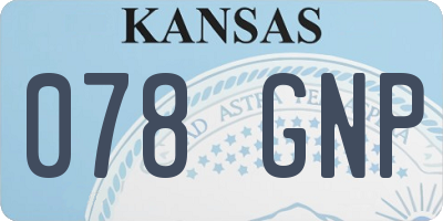 KS license plate 078GNP