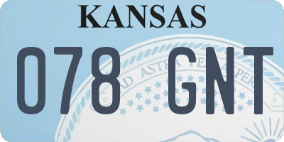 KS license plate 078GNT
