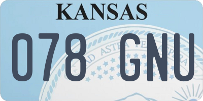 KS license plate 078GNU