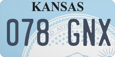 KS license plate 078GNX