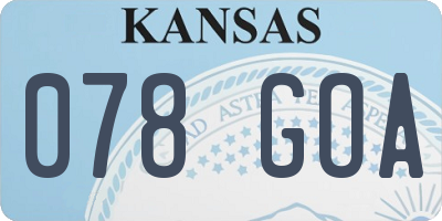 KS license plate 078GOA