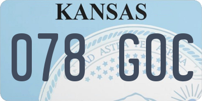 KS license plate 078GOC