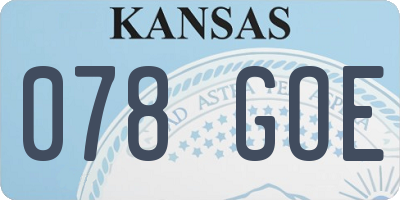 KS license plate 078GOE