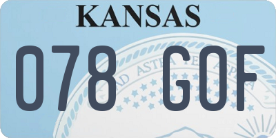 KS license plate 078GOF