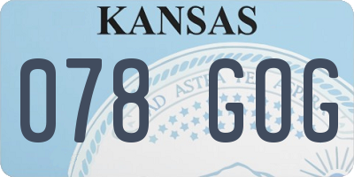 KS license plate 078GOG