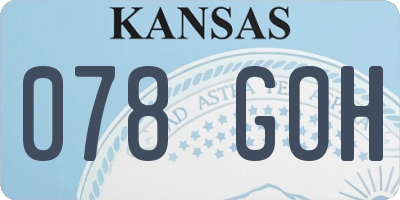 KS license plate 078GOH