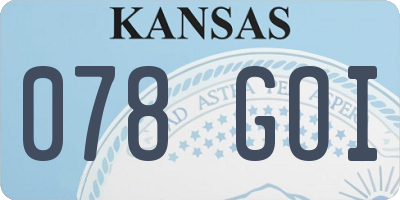 KS license plate 078GOI