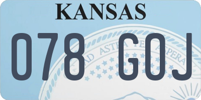 KS license plate 078GOJ