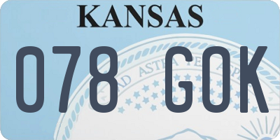 KS license plate 078GOK