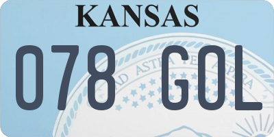 KS license plate 078GOL