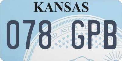 KS license plate 078GPB