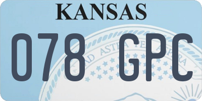 KS license plate 078GPC
