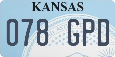 KS license plate 078GPD