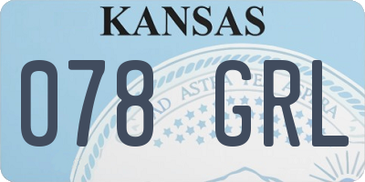 KS license plate 078GRL