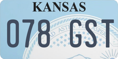 KS license plate 078GST