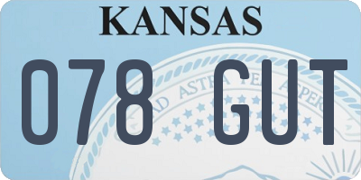 KS license plate 078GUT