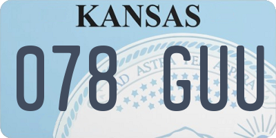 KS license plate 078GUU