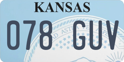 KS license plate 078GUV