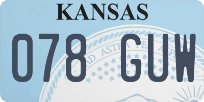 KS license plate 078GUW