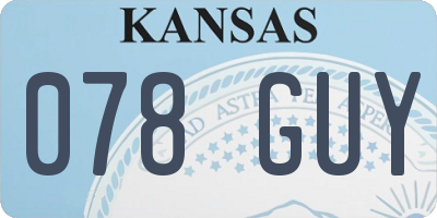 KS license plate 078GUY