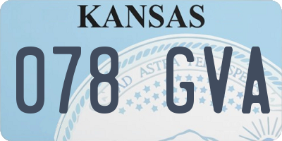 KS license plate 078GVA