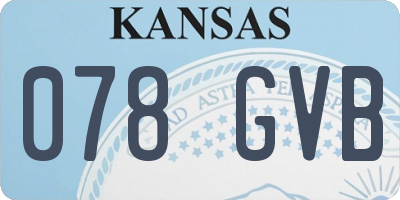 KS license plate 078GVB
