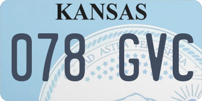 KS license plate 078GVC